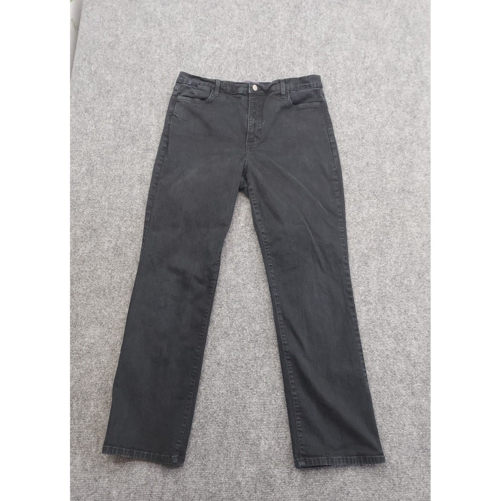 NYDJ Not Your Daughters Jeans Women 14 Petite Black Embellished Pockets USA Made
